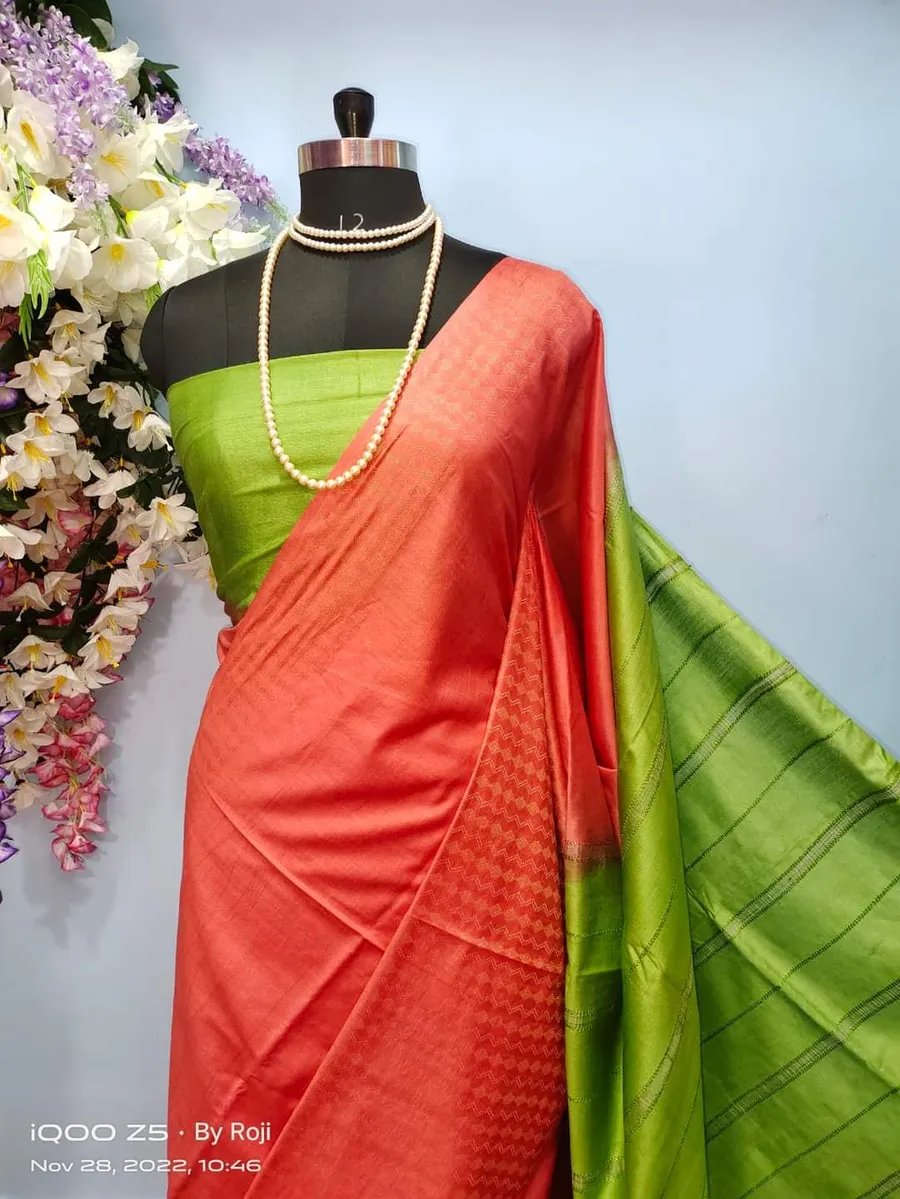 Graceful Kota Viscose Silk Saree with Elegant Dupion Borders